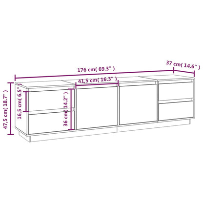 TV-Møbel Tre TV-benk 176x37x47,5 cm heltre furu