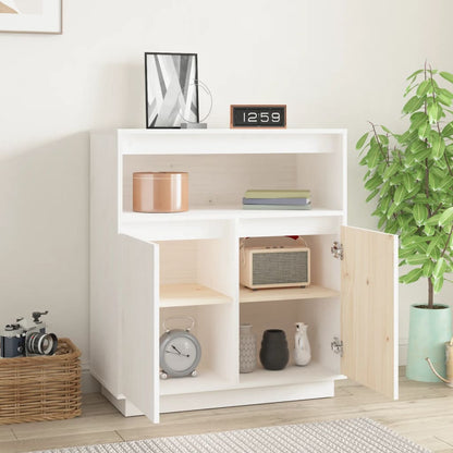Skjenk Hvit 70x34x80 cm heltre furu