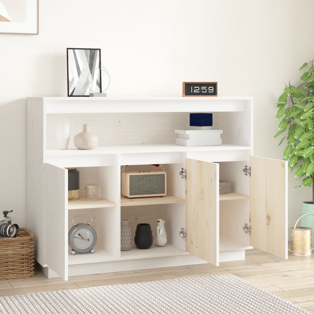 Skjenk Hvit 104,5x34x80 cm heltre furu