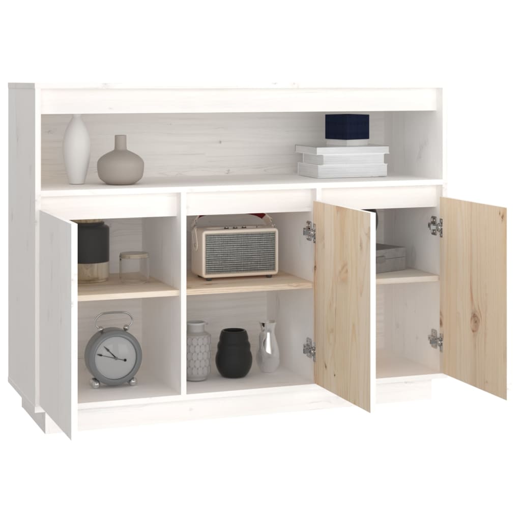 Skjenk Hvit 104,5x34x80 cm heltre furu