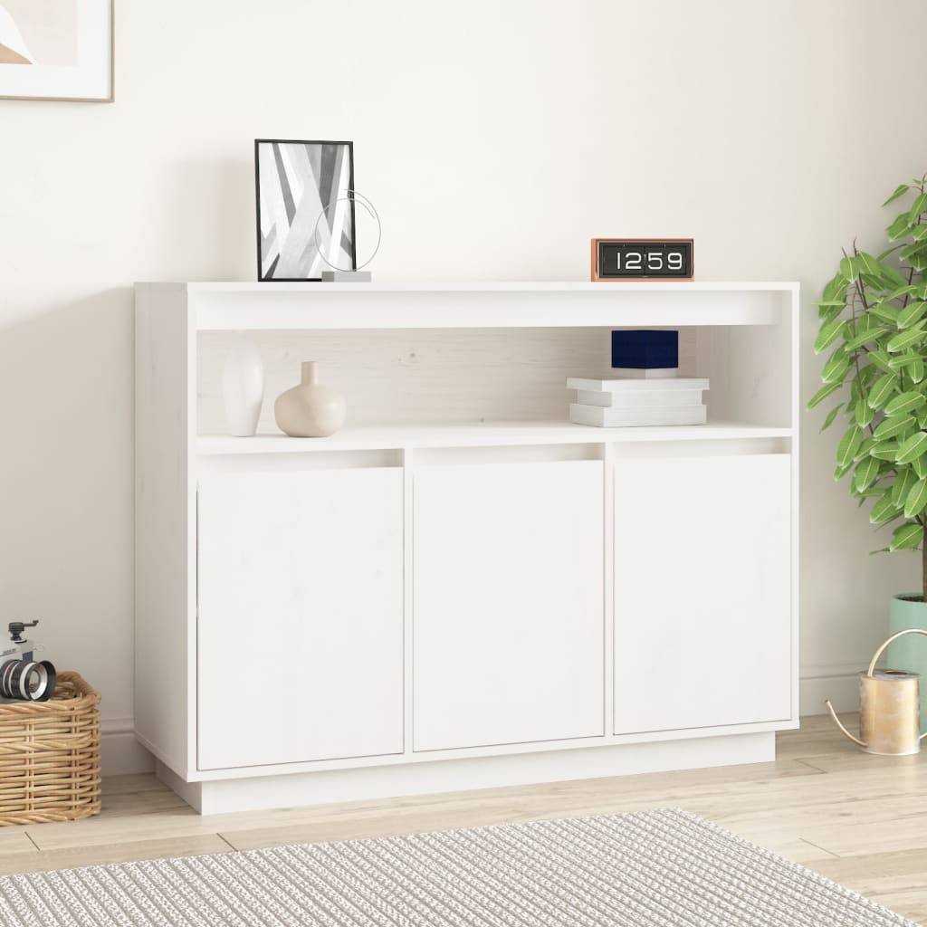 Skjenk Hvit 104,5x34x80 cm heltre furu
