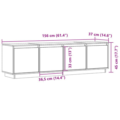 TV-Møbel Hvit TV-benk 156x37x45 cm heltre furu