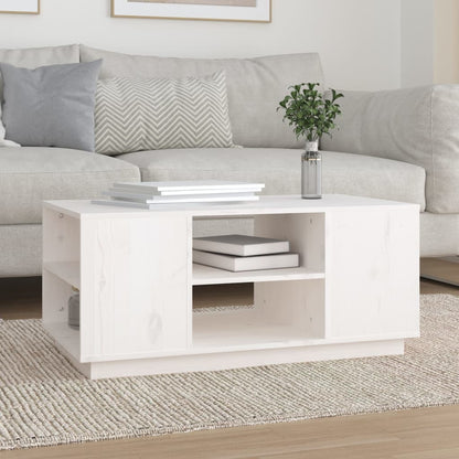 Salongbord Sofabord Hvit 90x49x40,5 cm heltre furu