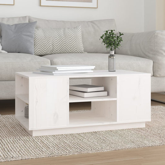 Salongbord Sofabord Hvit 90x49x40,5 cm heltre furu