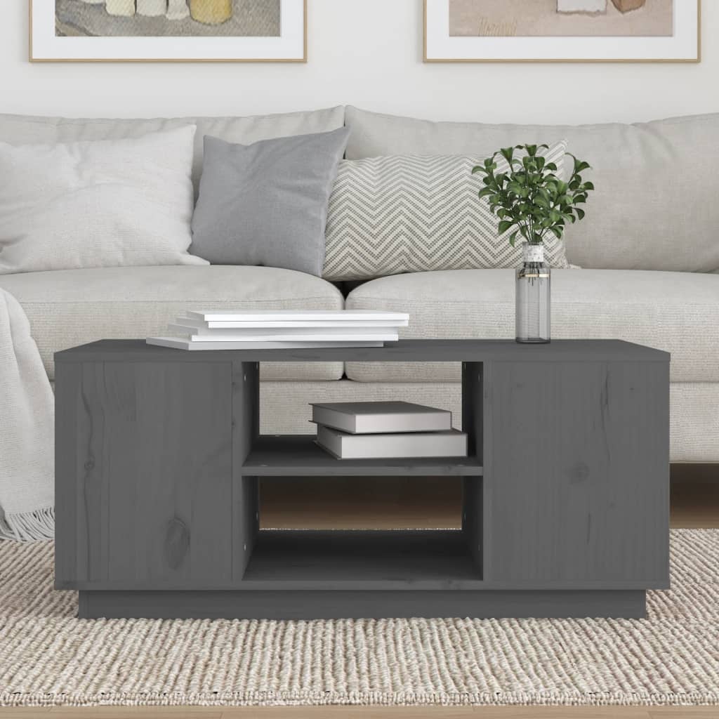 Salongbord Sofabord Grå 90x49x40,5 cm heltre furu