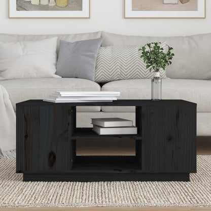 Salongbord Sofabord Svart 90x49x40,5 cm heltre furu