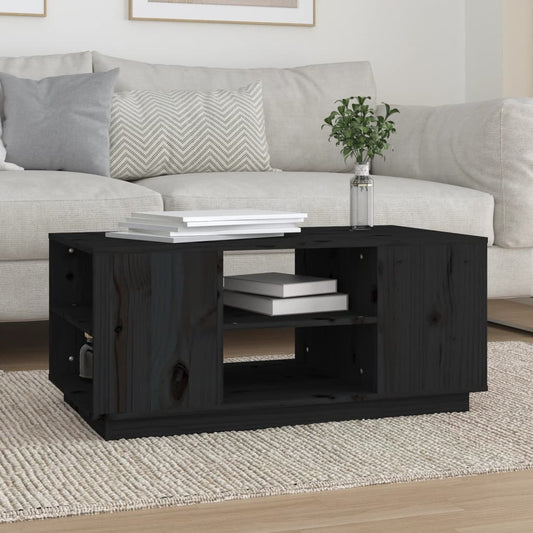 Salongbord Sofabord Svart 90x49x40,5 cm heltre furu