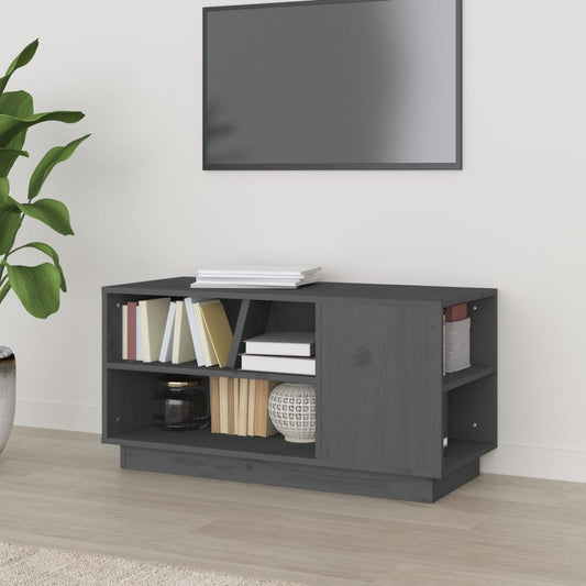 TV-Møbel Grå TV-benk 80x35x40,5 cm heltre furu