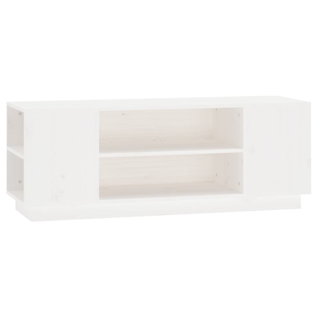 TV-Møbel Hvit TV-benk 110x35x40,5 cm heltre furu