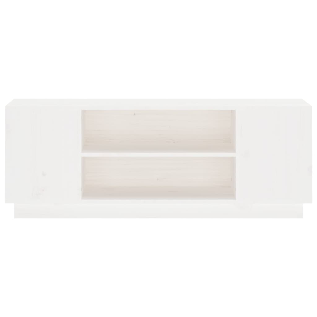 TV-Møbel Hvit TV-benk 110x35x40,5 cm heltre furu