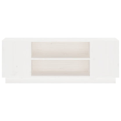 TV-Møbel Hvit TV-benk 110x35x40,5 cm heltre furu