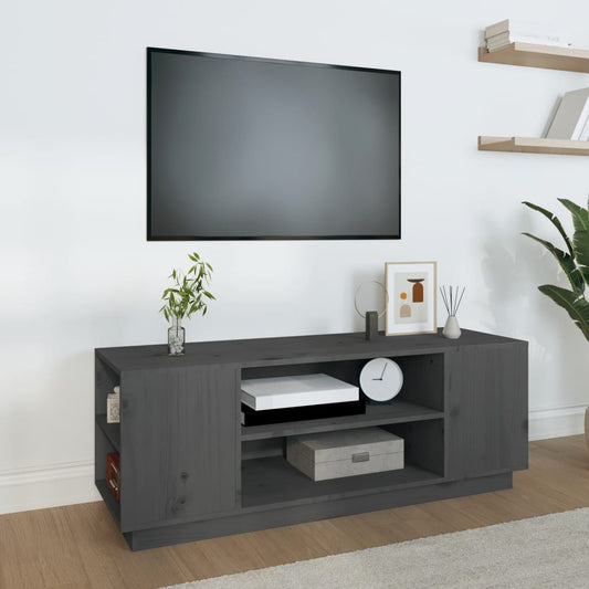 TV-Møbel Grå TV-benk 110x35x40,5 cm heltre furu