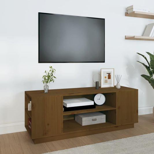 TV-Møbel Honningbrun TV-benk 110x35x40,5 cm heltre furu