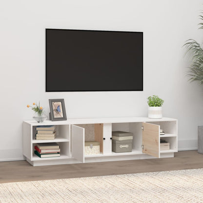 TV-Møbel Hvit TV-benk 156x40x40 cm heltre furu