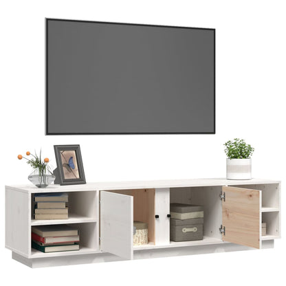 TV-Møbel Hvit TV-benk 156x40x40 cm heltre furu