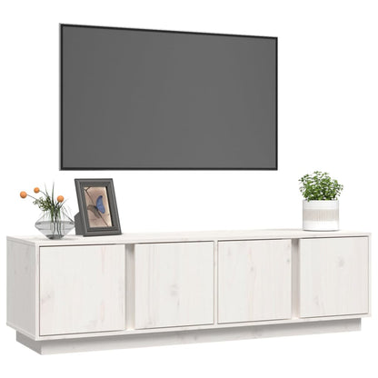 TV-Møbel Hvit TV-benk 140x40x40 cm heltre furu