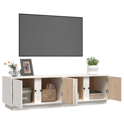 TV-Møbel Hvit TV-benk 140x40x40 cm heltre furu
