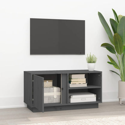 TV-Møbel Grå Tv-benk 80x35x40,5 cm heltre furu