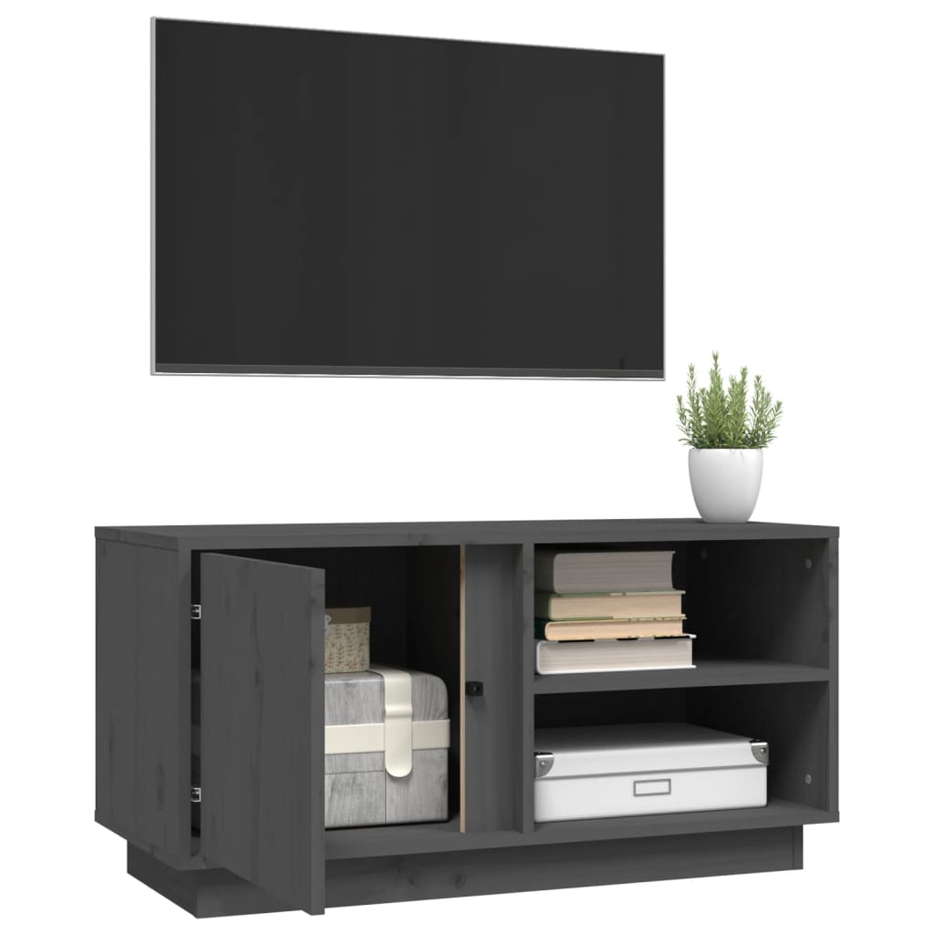TV-Møbel Grå Tv-benk 80x35x40,5 cm heltre furu