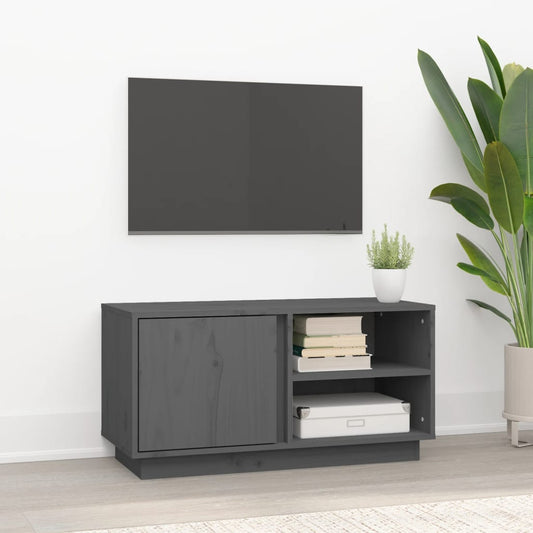 TV-Møbel Grå Tv-benk 80x35x40,5 cm heltre furu