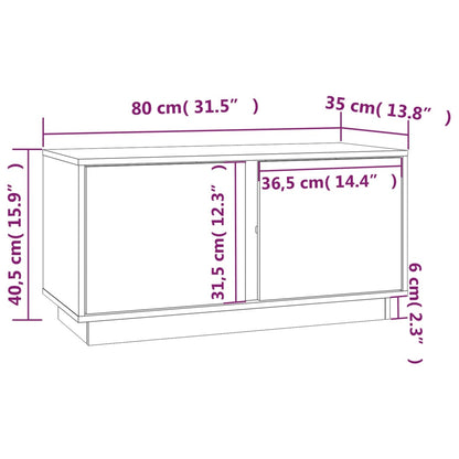 TV-Møbel Grå Tv-benk 80x35x40,5 cm heltre furu