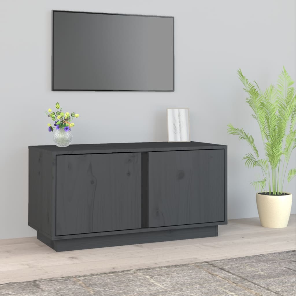 TV-Møbel Grå Tv-benk 80x35x40,5 cm heltre furu