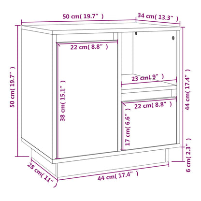 Nattbord Sengbord Tre heltre furu 50x34x50 cm
