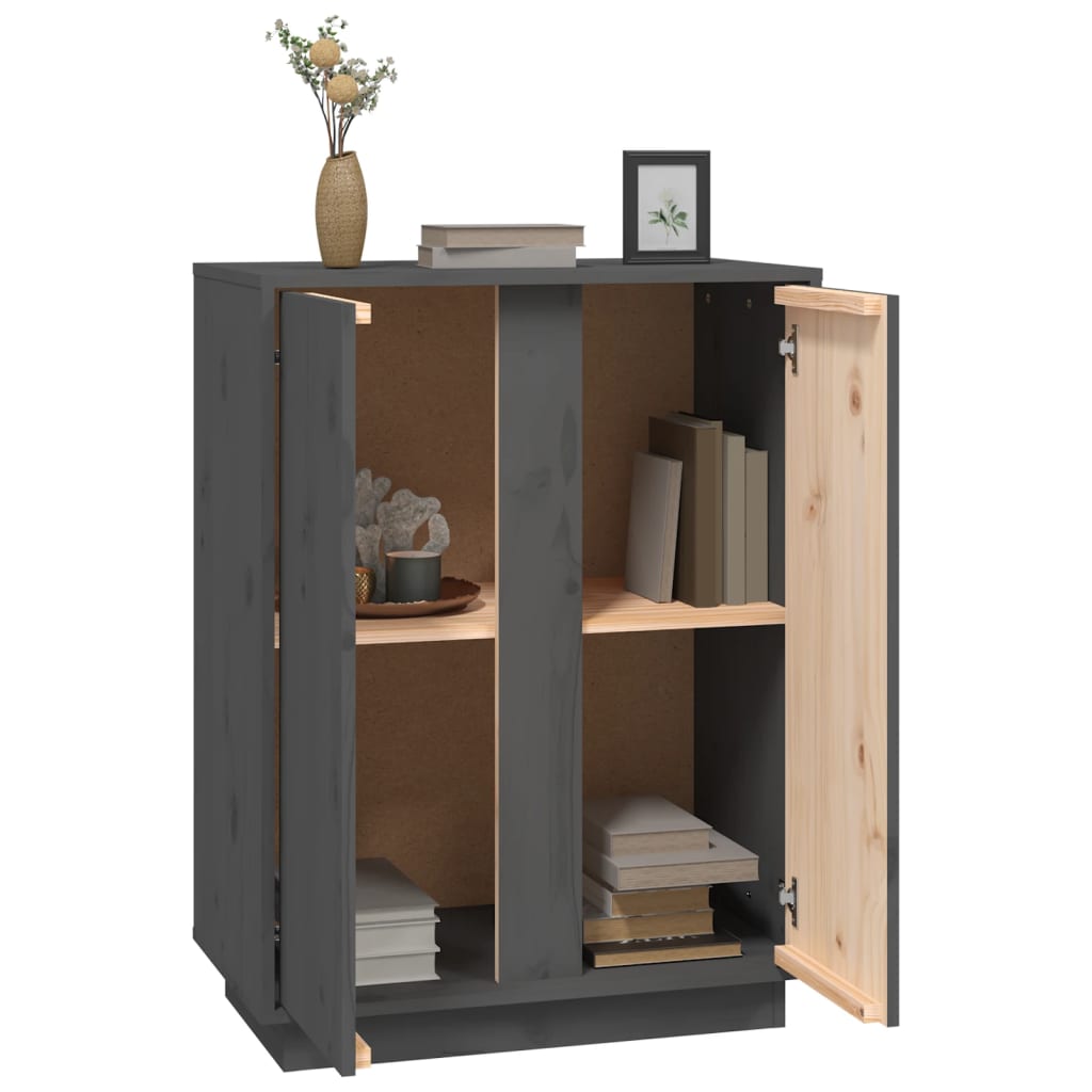 Skjenk Grå 60x35x80 cm heltre furu