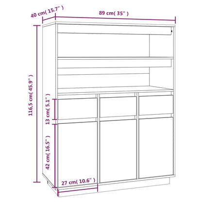 Skap Tre heltre furu 89x40x116,5 cm