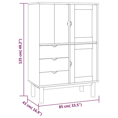Skap Tre heltre furu OTTA 85x43x125 cm