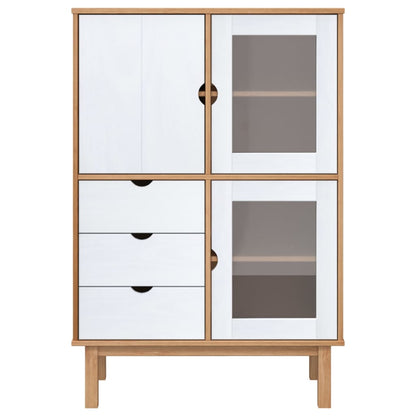 Skap Tre Brun og Hvit OTTA 85x43x125 cm heltre furu