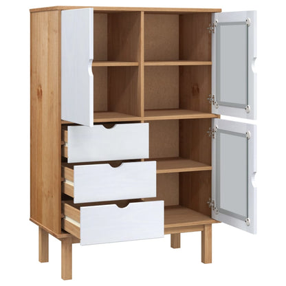 Skap Tre Brun og Hvit OTTA 85x43x125 cm heltre furu