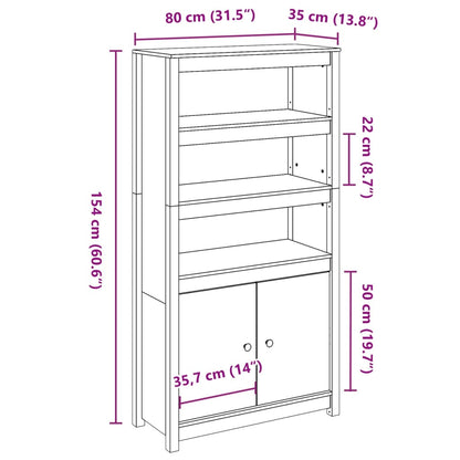 Skap Tre 80x35x154 cm heltre furu