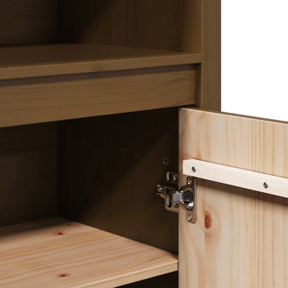 Skap Brun Honningbrun 80x35x154 cm heltre furu