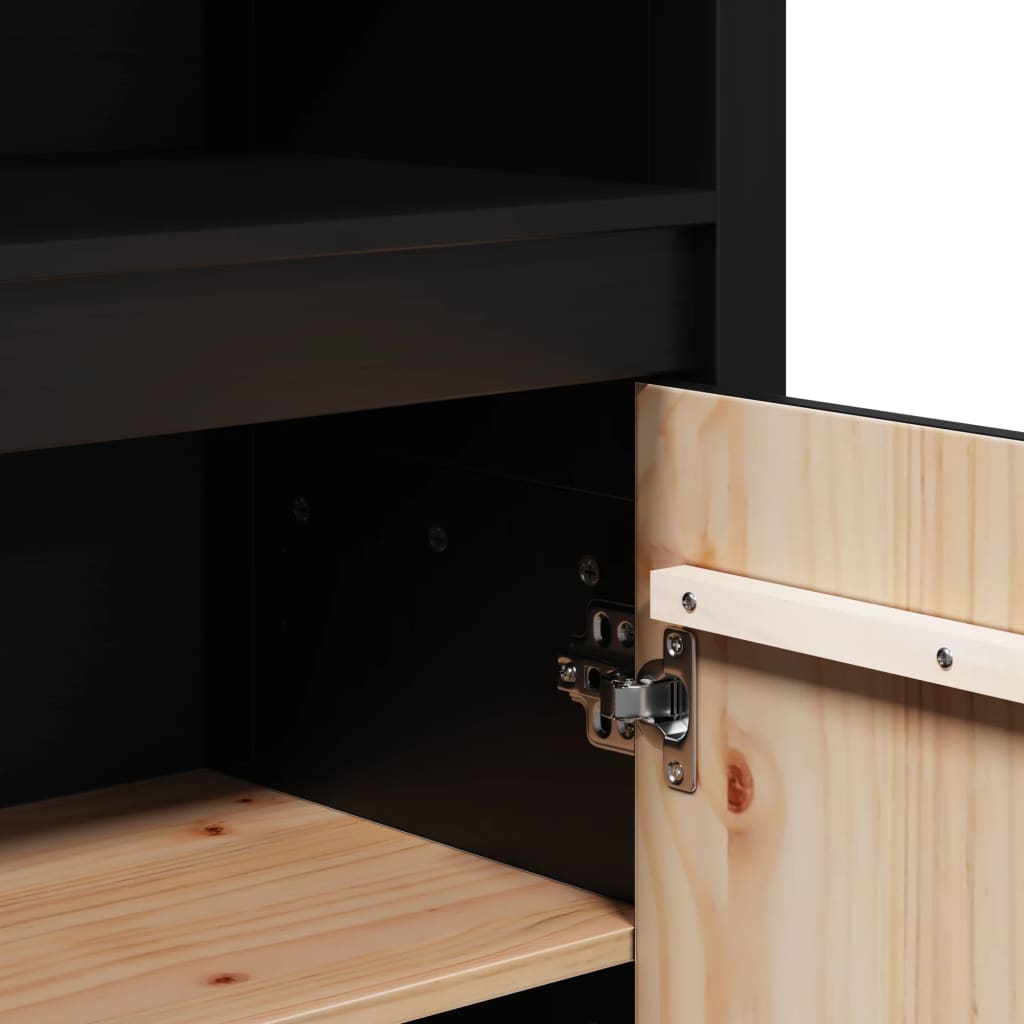 Skap Svart 80x35x154 cm heltre furu