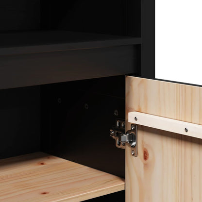 Skap Svart 80x35x154 cm heltre furu