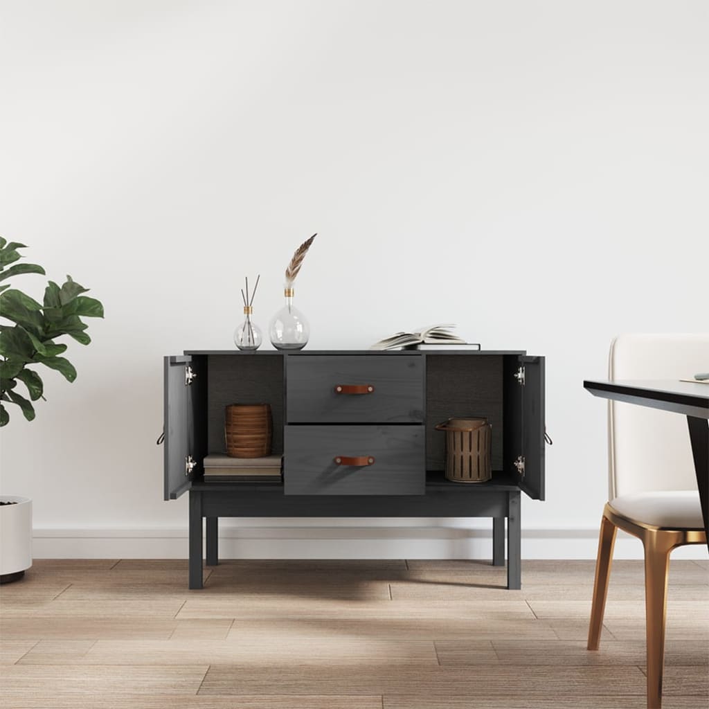 Skjenk grå 110x40x78 cm heltre furu