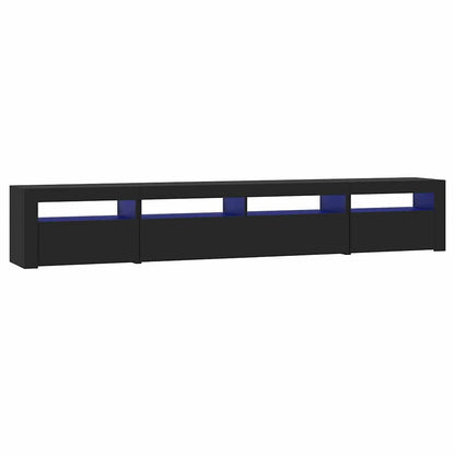 TV-Møbel Svart TV-benk med LED-lys 240x35x40 cm