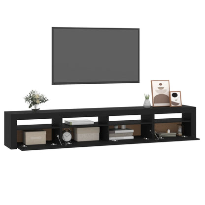 TV-Møbel Svart TV-benk med LED-lys 240x35x40 cm