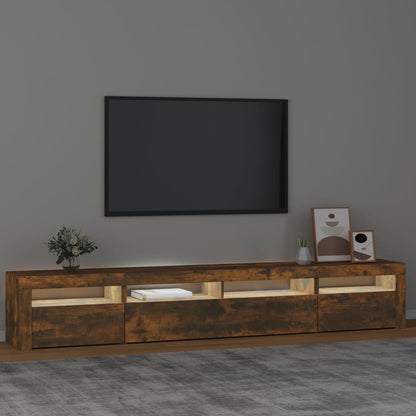 TV-Møbel Røkt Eik TV-benk med LED-lys 240x35x40 cm