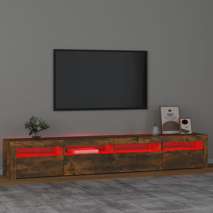 TV-Møbel Røkt Eik TV-benk med LED-lys 240x35x40 cm