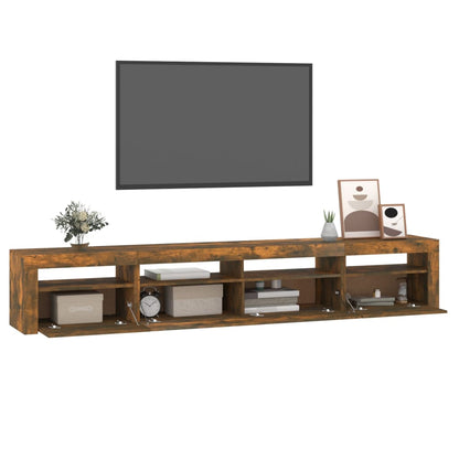 TV-Møbel Røkt Eik TV-benk med LED-lys 240x35x40 cm
