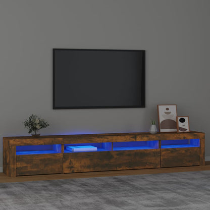 TV-Møbel Røkt Eik TV-benk med LED-lys 240x35x40 cm