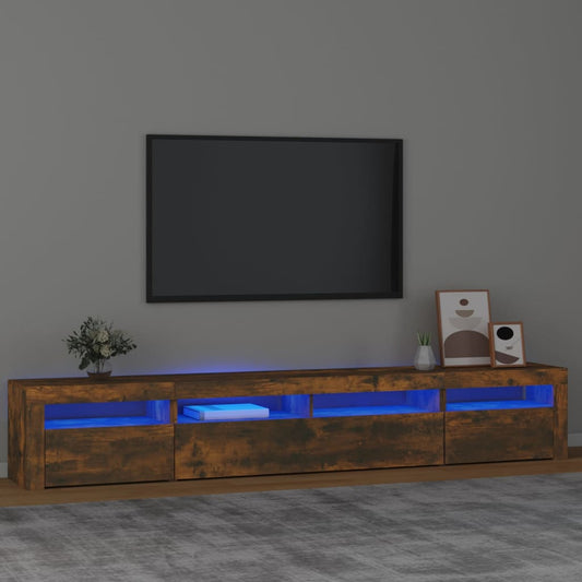 TV-Møbel Røkt Eik TV-benk med LED-lys 240x35x40 cm