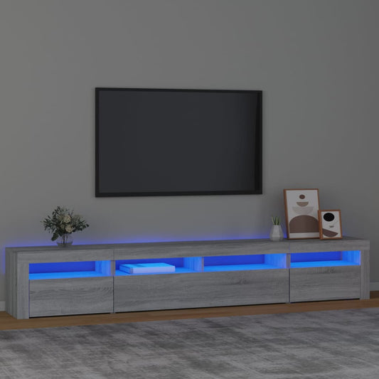 TV-Møbel Sonoma Grå TV-benk med LED-lys 240x35x40 cm
