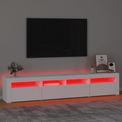 TV-Møbel Svart TV-benk med LED-lys 210x35x40 cm
