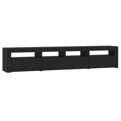 TV-Møbel Svart TV-benk med LED-lys 210x35x40 cm