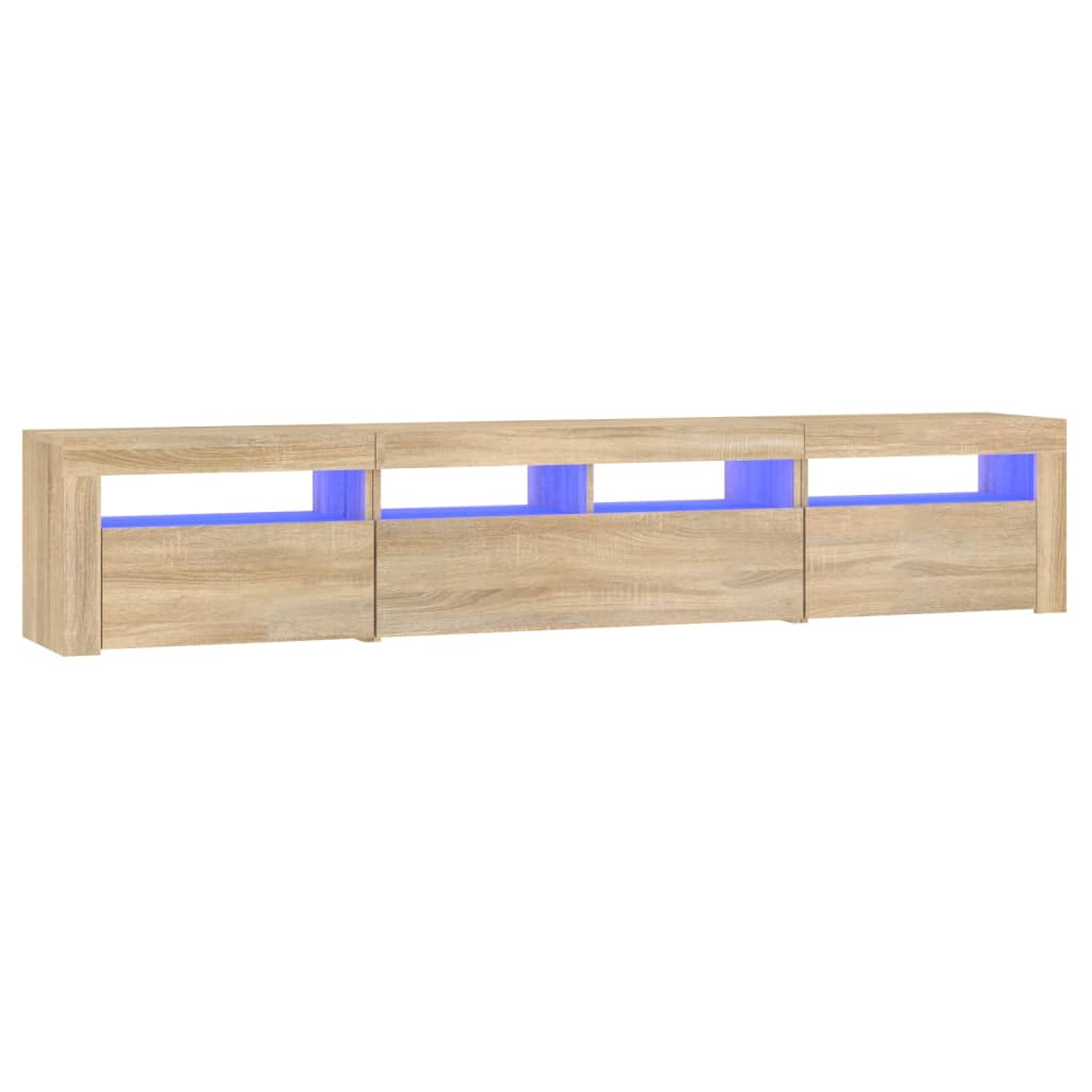 TV-Møbel Sonoma Eik TV-benk med LED-lys 210x35x40 cm