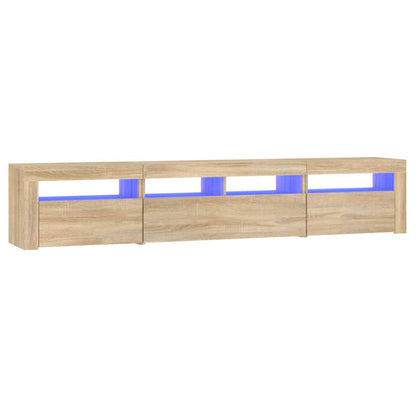TV-Møbel Sonoma Eik TV-benk med LED-lys 210x35x40 cm