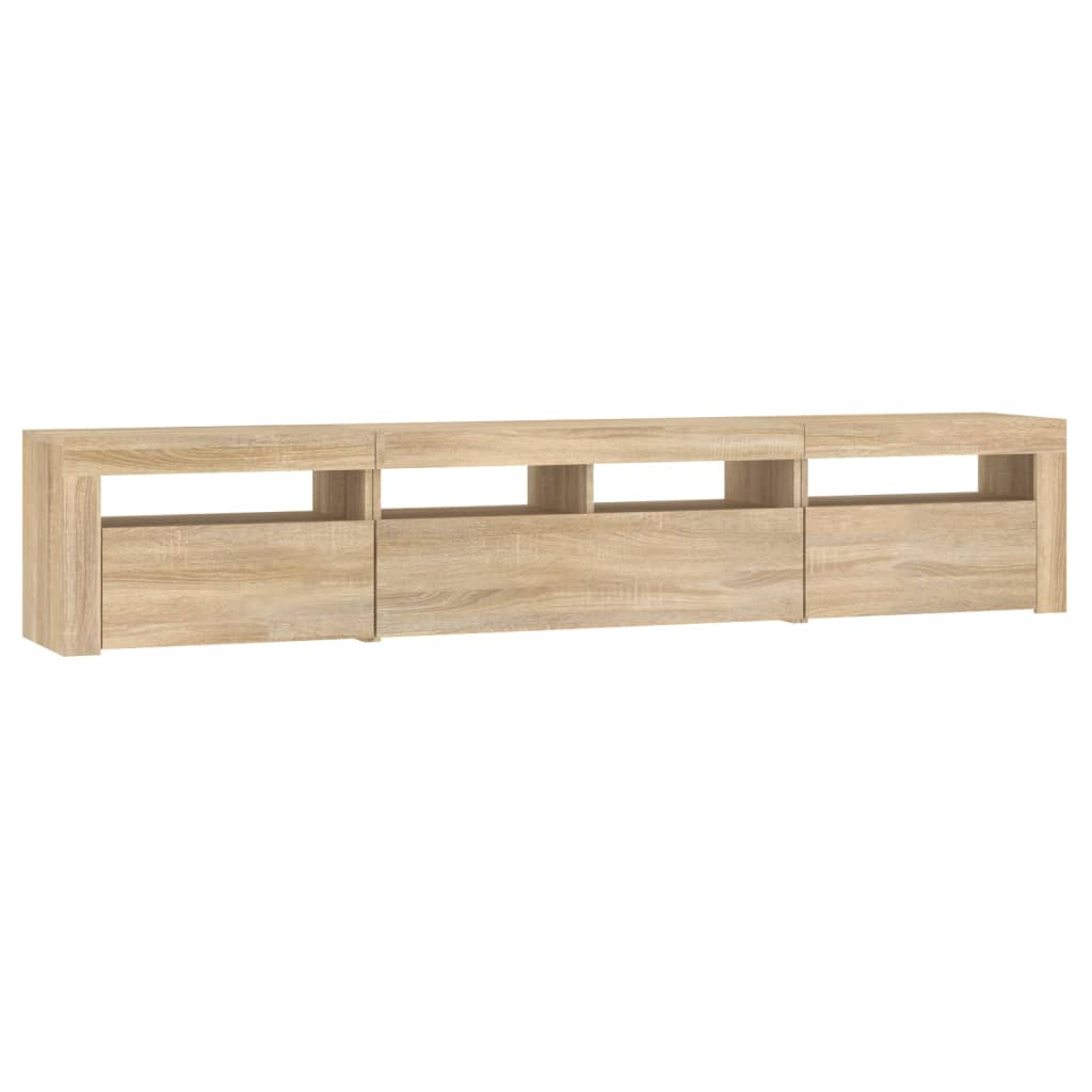 TV-Møbel Sonoma Eik TV-benk med LED-lys 210x35x40 cm